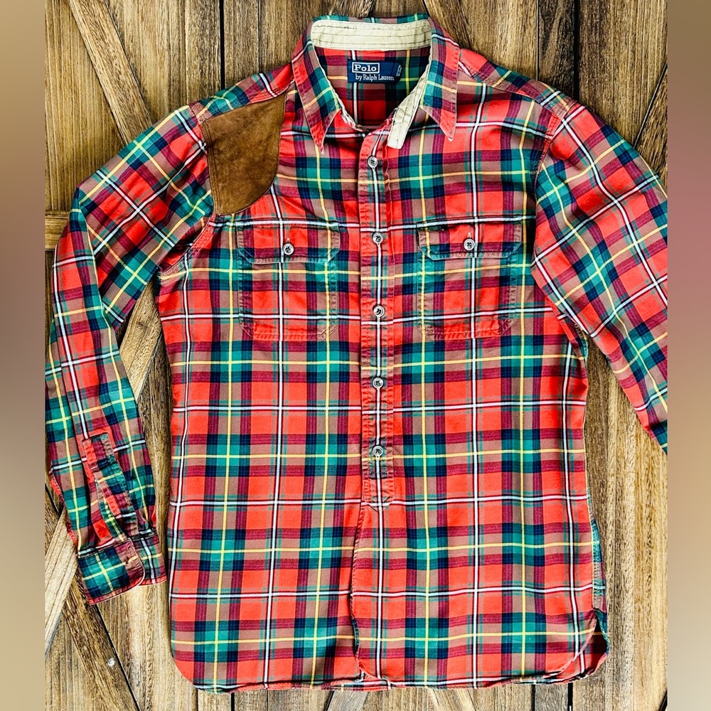 Polo by Ralph Lauren Men’s M Plaid Shirt Cotton